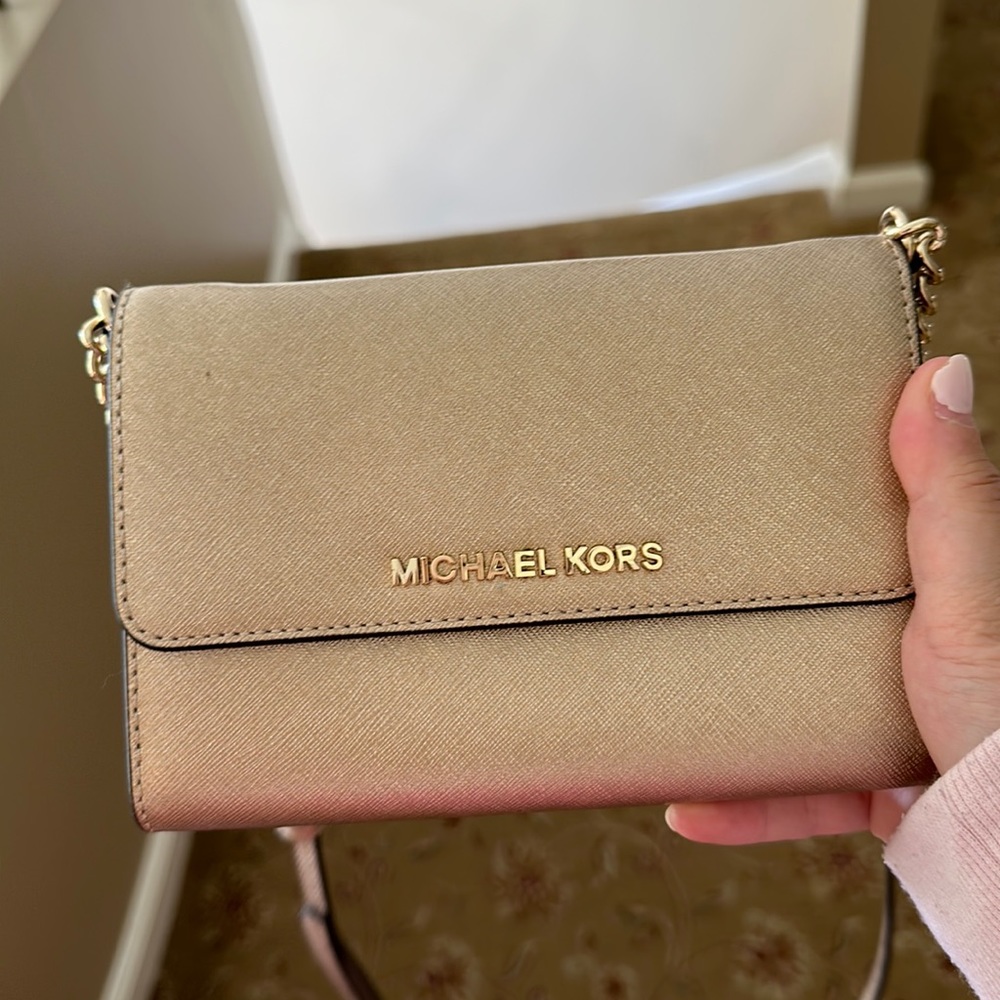 Gold mini michael kors bag